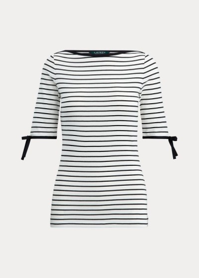 Women's Ralph Lauren Striped Cotton-Blend Tops | 109435DJI